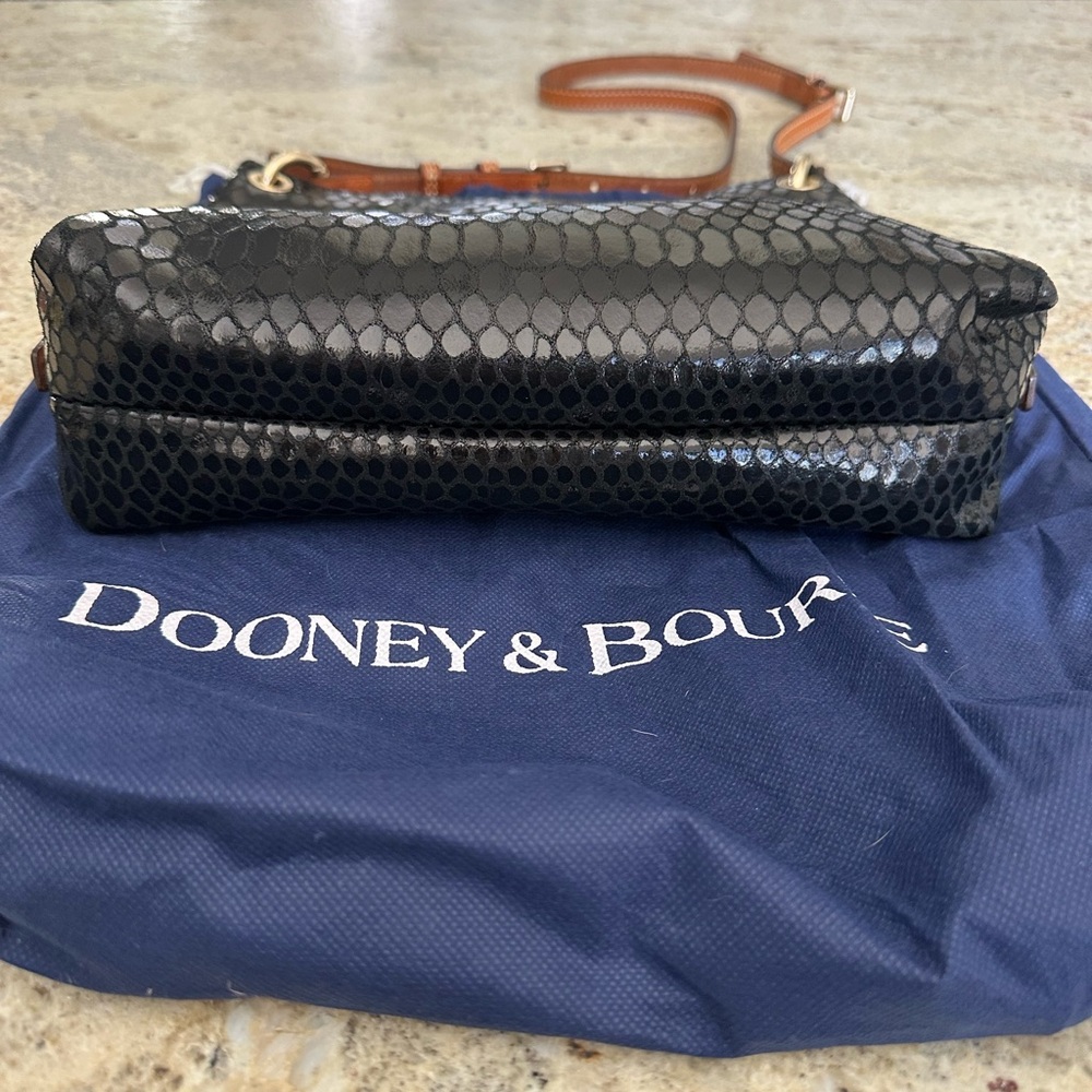 Dooney & Bourke Black Python-Embossed Shoulder Bag - image 3